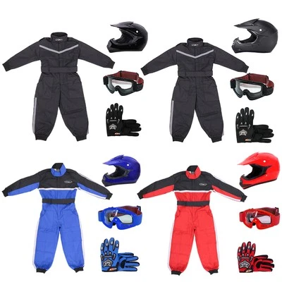 ZORAX ZOR-X15 Kids Motocross Helmet Crash Pit Bike ATV Race Suit Goggles Gloves