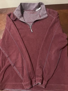 Tommy Bahama Quarter Zip Pullover weinrot Jacke Herren Large " - Bild 1 von 3