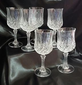 "Juego de 6 copas de vino de cristal Cristal D'Arques-Durand Longchamp de 7"" como nuevas" - Imagen 1 de 4