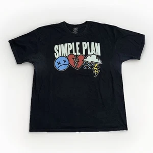 Simple Plan Band Tee XXL 24x28 Black Emo Pop Punk Graphic T-Shirt Tour Style - Picture 1 of 3