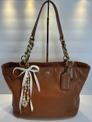 2012 COACH Carmel Brown Madison Chain Strap, Newly Cleaned and Conditioned - Image 1 of 4