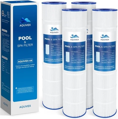 Cartucho de filtro de piscina AQUIVEX AQUIVEX-08 pacote com 4 CX1280XRE PA131-PAK4 AMZ - Imagem 1 de 4