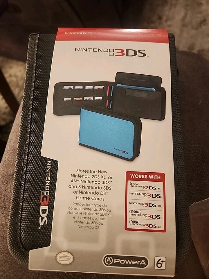 PowerA Nintendo 3DS Universal Folio Zip-Up Game Case (Black) for System & Games