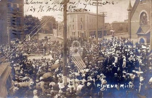 Alpena MI Michigan Main Street Celebration 1907 RPPC Photo Postcard COPY - Picture 1 of 2