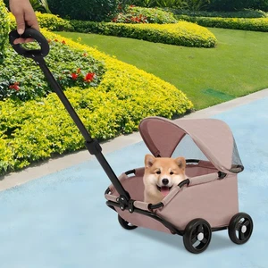 Cochecito plegable para mascotas pequeñas perros gatos carro para ir de compras y caminar con 4 ruedas - Imagen 1 de 19