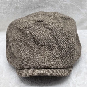 Tribe Headgear Cabbie Hat Mens Tweed Newsboy Fitted Brown Peaky Blinders L/XL - Picture 1 of 8