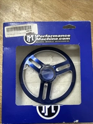 Performance Machine Blue Chicane AIR CLEANER Cover BIG TWIN Custom Harley A4 - Image 1 of 3
