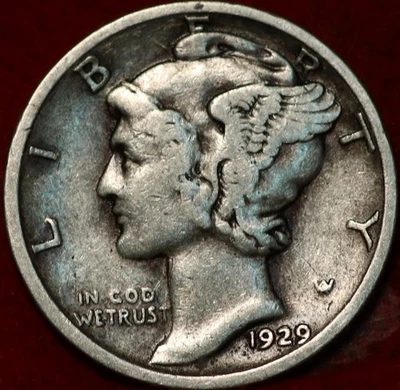 1929-D Denver Mint Silver Mercury Dime - Image 1 of 2