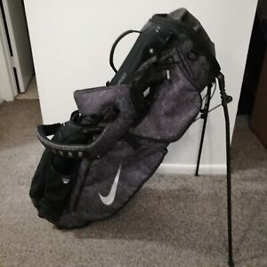 Nike Air Sport Golf Stand Bag Gray Black 8-Way Divider Top Equa Flex Straps EUC