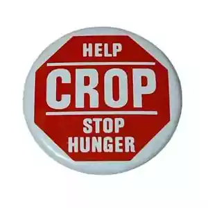 Pulsante Pinback Help Crop Stop Hunger Vintage - Foto 1 di 3