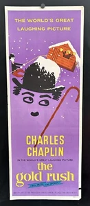 vintage 1959 THE GOLD RUSH 59R Insert Movie Poster 14x36 - CHARLES CHAPLIN - Picture 1 of 5