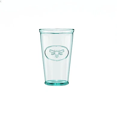 Amici Home Bee Relief Recycled 16 oz Italian Hiball Drinking Glass - Clear Green