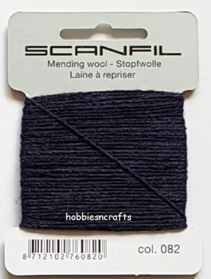 NAVY Scanfil thread for Darning & Mending - 55% Wool 45% Nylon 15 Metres