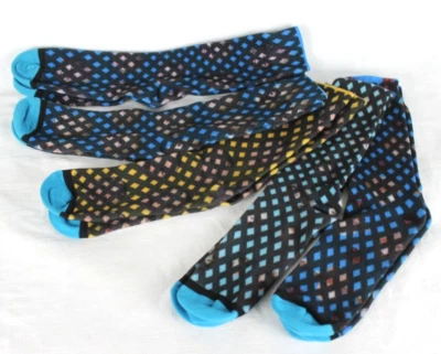 Men's Dress Socks Lot of 5 Pairs Blue, Black Gold Screen Print with Hidden Faces - Image 1 of 4