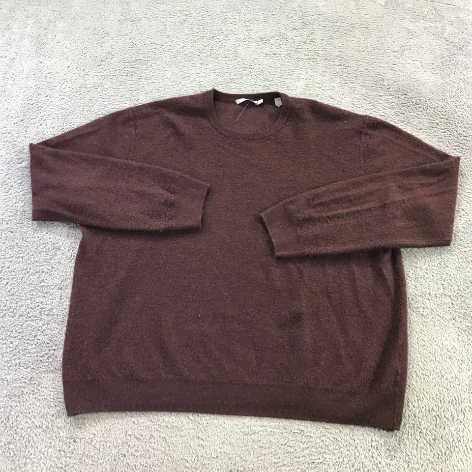 Suéter Vince Para Hombres Suéter Extra Grande Rojo Ciruela Pullover Cachemira Abuelo Informal Foto 1 de 4
