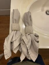 cloth dinner napkins with rings lot of 2 plus extra napkin guc Tan Threshold