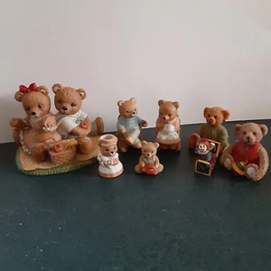 Homco Bear Figurines Mixed Lot Of 8 Multi-color Assorted Sizes Preowned  - Picture 1 of 8