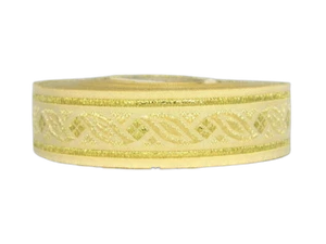 Bordura jacquard medievale 10 m larghezza 20 mm beige/lurex oro 0,69 €/m - Foto 1 di 2