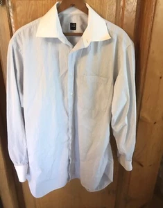 ike Behar light blue pin stripped buttondown shirt sz 151/2 32 - Picture 1 of 4