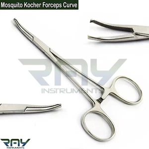 Pinzas para hervir mosquitos Alicates veterinarios de bloqueo hemostático quirúrgico curvado - Imagen 1 de 4