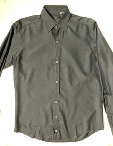 Nuova Camicia Gucci Uomo Nera Seta Slim Bottone Anteriore Taglia 15 Eur 38 Italia - Foto 1 di 10