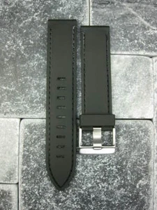 New 22mm Black PU Rubber Strap Tang Diver Band Tongue Buckle for PANERAI Black - Picture 1 of 3