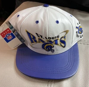 Vintage NWT Pro Elte NFL St Louis Los Angeles Rams Leather Strapback Cap - Picture 1 of 7