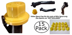 15X BLITZ Yellow Spout Cap fits self-venting gas can spouts 900302 900092 900094 - Picture 1 of 12