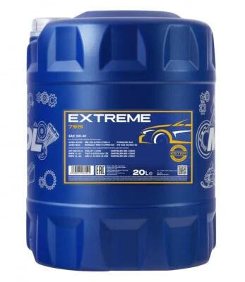 Aceite de motor 20 litros MANNOL Extreme 5W-40 ACEA A3/B4 MB JASO MA2 VW PORSCHE - Imagen 1 de 2