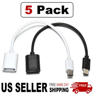 5Pack USB-C 3.1 Type C Male to USB 3.0 Type A Female OTG Adapter Converter Cable - Picture 1 of 8