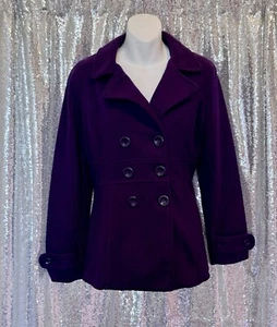 Body Central Women’s Size Medium Purple Pea Coat Modern, Contemporary, Academia - Picture 1 of 2