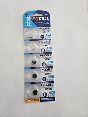5-PK -CR927- PKcell 3V  Batteries - Fast Shipping - EX Date 2030 - Image 1 of 2
