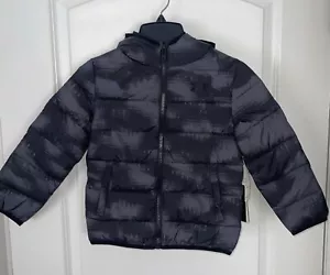 Under Armour Youth Boys Puffer Jacket Print Black Gray Size 5 - Picture 1 of 5