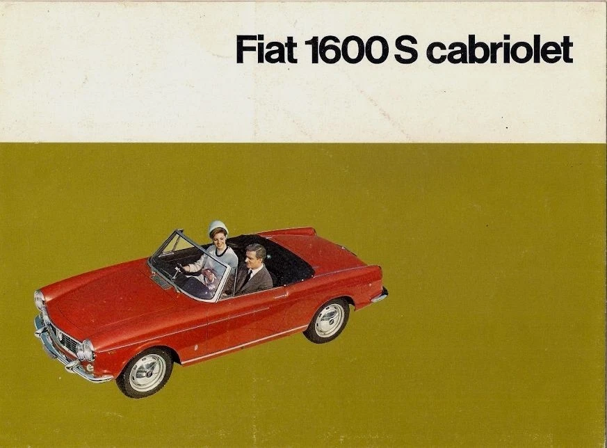 Fiat 1600 S Cabriolet 1963-64 UK Market Foldout Sales Brochure - Image 1 of 1