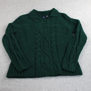 Basic Edition Pullover Damen Gr. L Jägergrün Zopfmuster Chenille Polyester - Bild 1 von 7