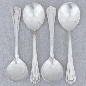4 Vintage Olympic Club San Francisco Hotel Silver Plate Soup Spoons 5¾” - Picture 1 of 5