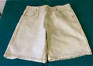Vintage : WRANGLER cream DENIM JEANS "Jorts" SHORTS @ Size 36 - Picture 1 of 3