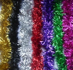 3 Tinsel Christmas Tree Decoration 2mx9cm in Silver Gold Blue Black - Picture 1 of 11