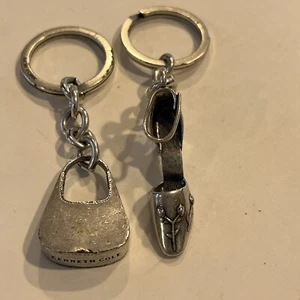 KENNETH COLE metal Purse keyring & high heel Shoe key chains 1.25" - Lot of 2 - Picture 1 of 10