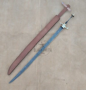 Espada de acero Damasco hoja en blanco 36" espada hecha a mano personalizada hoja en blanco - Imagen 1 de 5