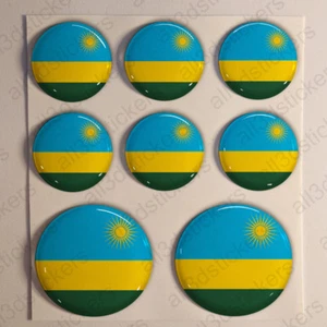 Adesivo Ruanda Resinato 3D Adesivi Bandiera Ruanda Resinati TONDO Resine Auto - Foto 1 di 1