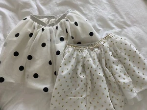 H&M Kids Girls Polka Dot Tulle Skirts 6-8 Lot Of 2 - Picture 1 of 6