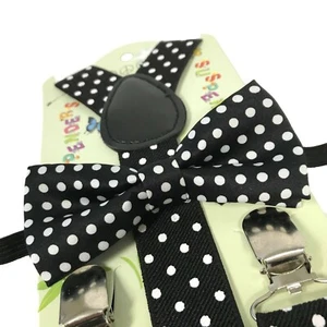 Suspender + Bow Tie Matching Set Toddler Kids Boys Girls Baby Wedding (USA) - Picture 1 of 74