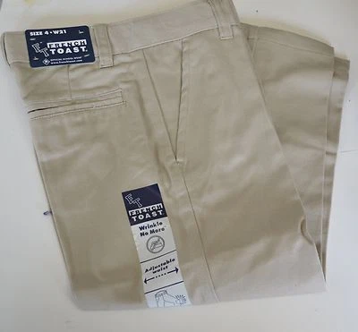 FRENCH TOAST BOY Uniform Pants Slacks BLACK Khaki NAVY SZ 4 - 20 Double KNEE  - Image 1 of 4