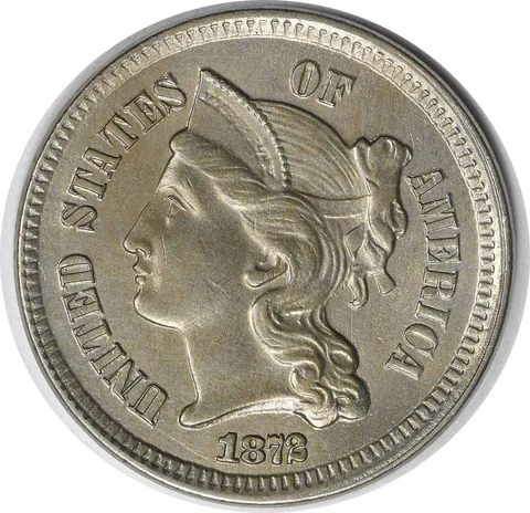 1872 Three Cent Nickel Choice BU Uncertified #317 Cover