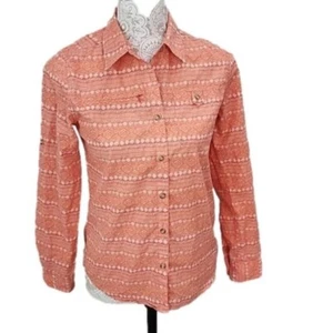 Patagonia Top Coral Langarm Roll Tab Island Hopper II Shirt Damen XS - Bild 1 von 6