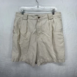 Vintage Tommy Hilfiger Linen Blend Chino Shorts Men's sz 34 Oatmeal - Picture 1 of 12