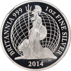 2014 Great Britain Silver Proof 2 Pound Britannia NGC PF70 UCAM ER Big Ben Label - Picture 1 of 4