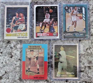 Sports Trading Card Lot of 5 - Mantle/Havlicek/Jordan/Barnes - Exc-Mint - Bild 1 von 15
