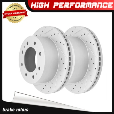 Rotores de freno traseros perforados para Chevy Silverado GMC Sierra 2500HD 3500HD 2011-2025 Foto 1 de 4